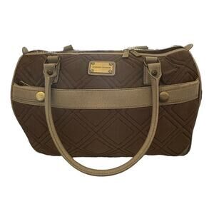 ADRIENNE VITTADINI Taupe Diamond Quilted 18" Travel Duffle Bag